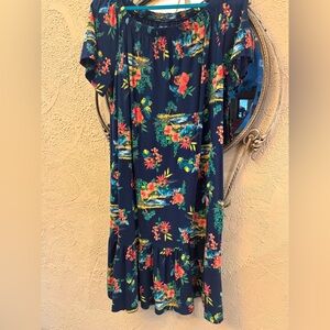 Lands End Floral Navy Summer Dress